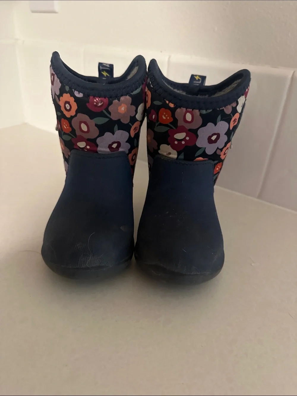 Kids Floral Purple Winter Boots